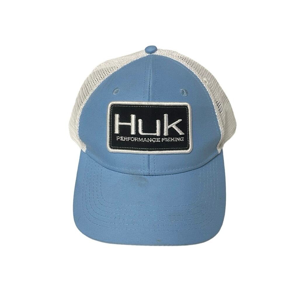 HUK Logo Trucker Hat - Men's - One Size / Light Blue White Performance Cap